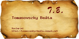 Tomasovszky Beáta névjegykártya